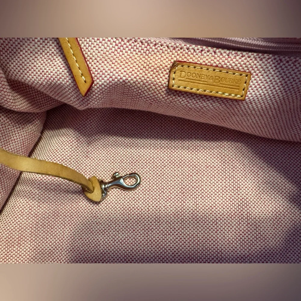 Vintage Dooney & Bourke Bubble Gum Pink Monogram Carry On Travel Bag Y2K - Picture 12 of 16